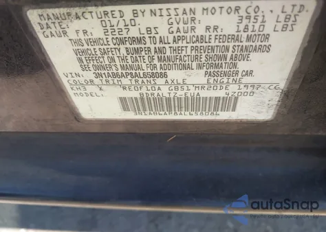 2010 Nissan Sentra 2.0S z USA, uszkodzony, nr VIN 3N1AB6AP8AL658086
